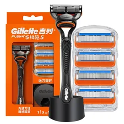 Gillette Razor Fusion 5 Ultra Thin Blade Men's Razor with Sideburn Trimmer 1 Handle 5 Razor head 1 Stand