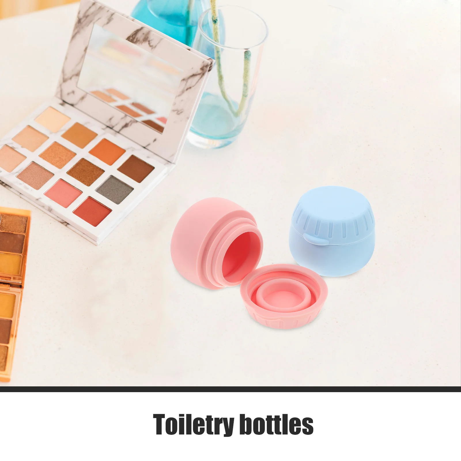 

2Pcs Travel Containers Silicone Travel Jars for Jewelry Storage Lightweight Portable Toiletry Bottles