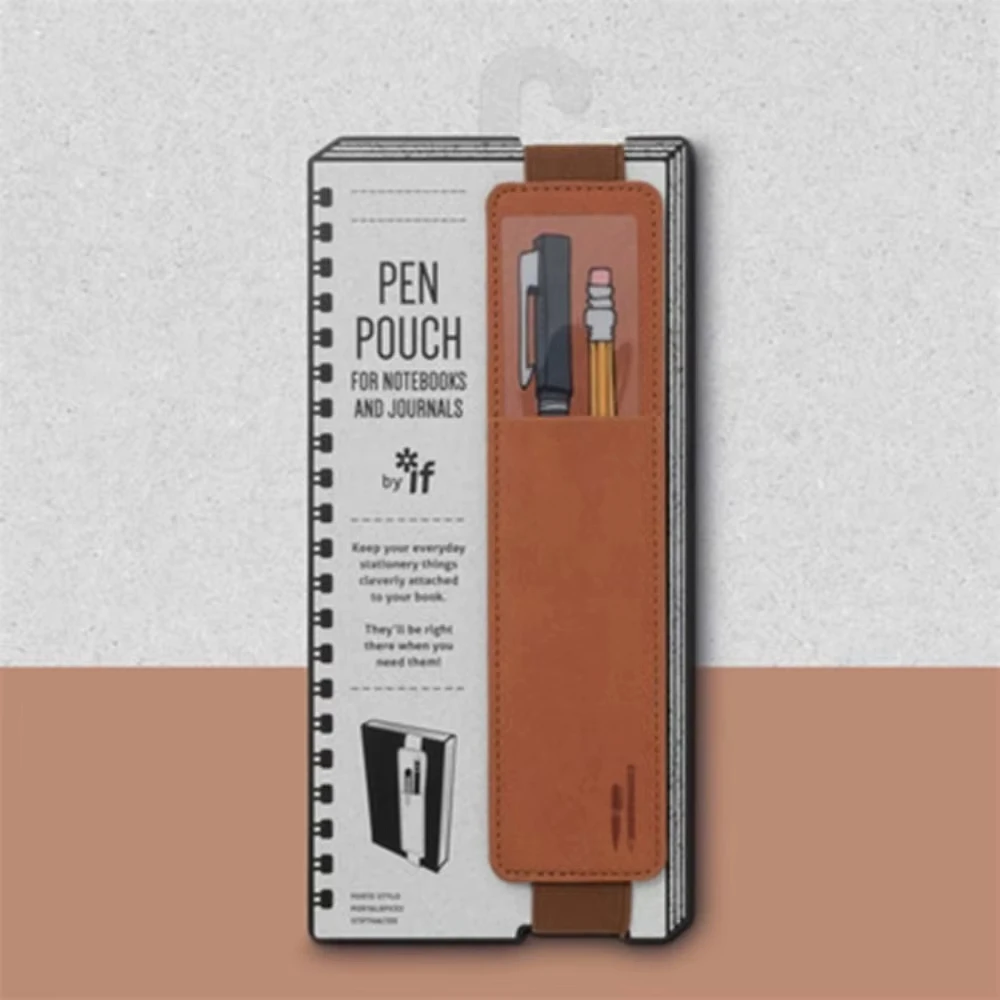 Pu Leather Pen Bag Elastic Buckle Book Notebook Fashion School Pen Case for Office Meeting Easy Carry Office Student Stationery image 5