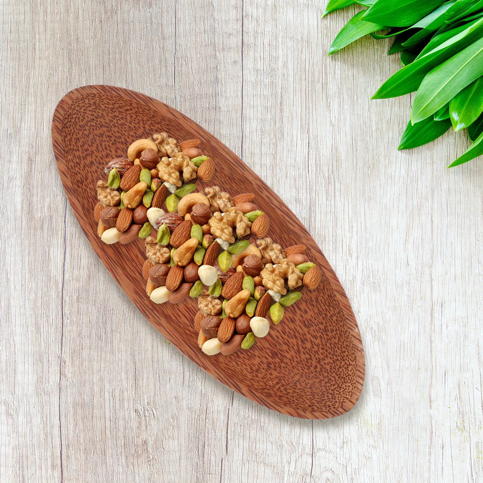

Wooden Fruit Tray Small Boat Shape Dessert Serving Tray Reusable Safe Convenient Food Snack