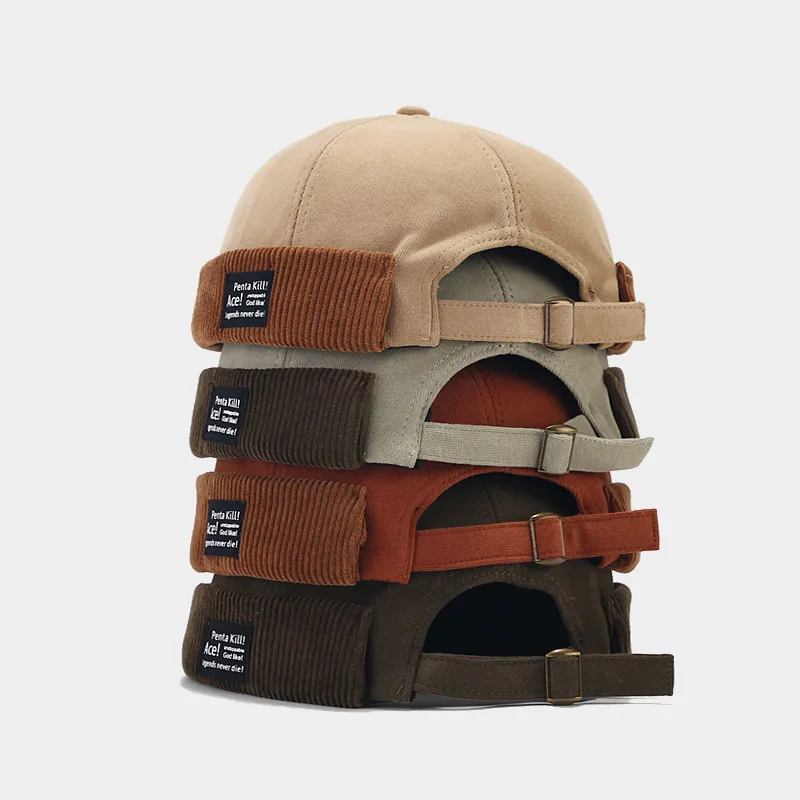 Men Ladies Melon Caps Vintage Color Matching Dome Skullcap y2k Fashion Cotton Brimless Beanies Adjustable Panels Docker Hats