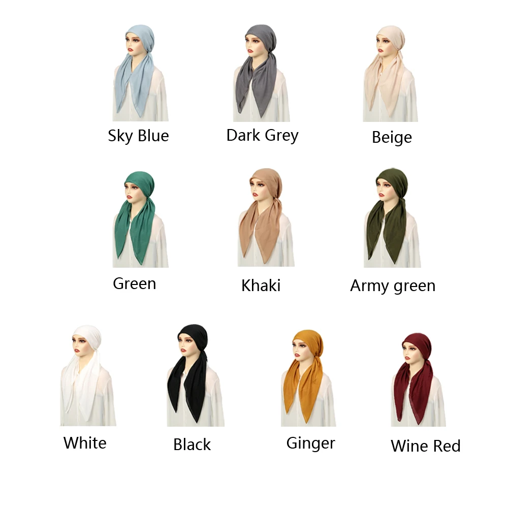 

Elegant Pre-tied Long Tail Turban Hat Women Breathable Chemo Care Bonnet Stretchy Head Wrap Casual Hair Loss Bandana Hair Scarf