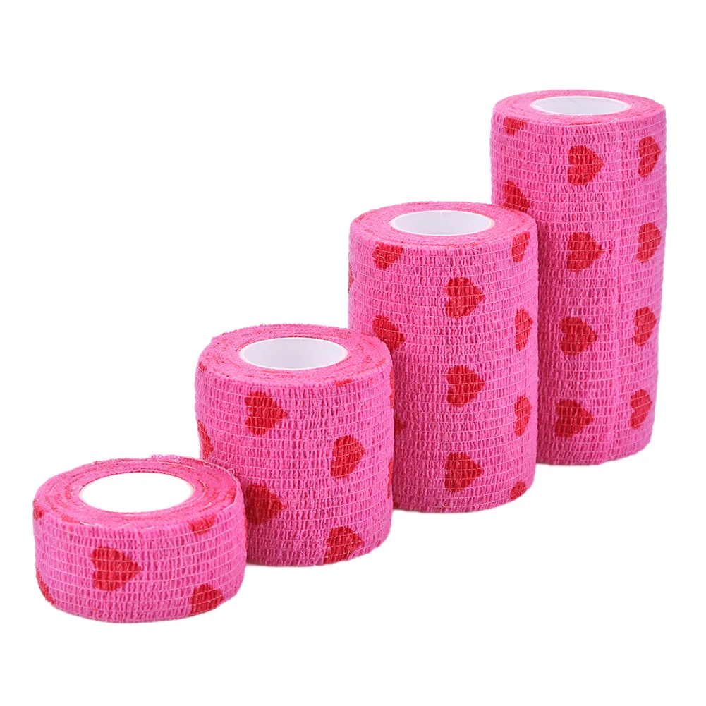 Printed Self Elastic Adhesive Athletic Tape Wraps 2.5cm/5cm/7.5cm Sports Colorful Bandage for Tattooing Finger Joint Knee Pet