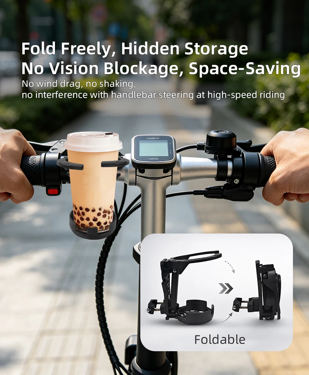 Faltbarer Motorrad-Getränkehalter, Leichter, Verstellbarer Schwarzer Wasserflaschenhalter für Elektrofahrräder, Sport- und Fahrradzubehör – Detail 3