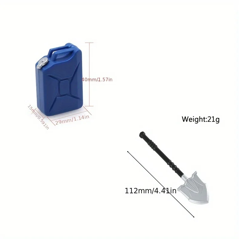 محاكاة مجرفة معدنية الديكور + دلو لسيارة 1/10 RC الزاحفة TRX4 المدافع برونكو محوري SCX10 II 90046 رانجلر RC4WD D90 #6