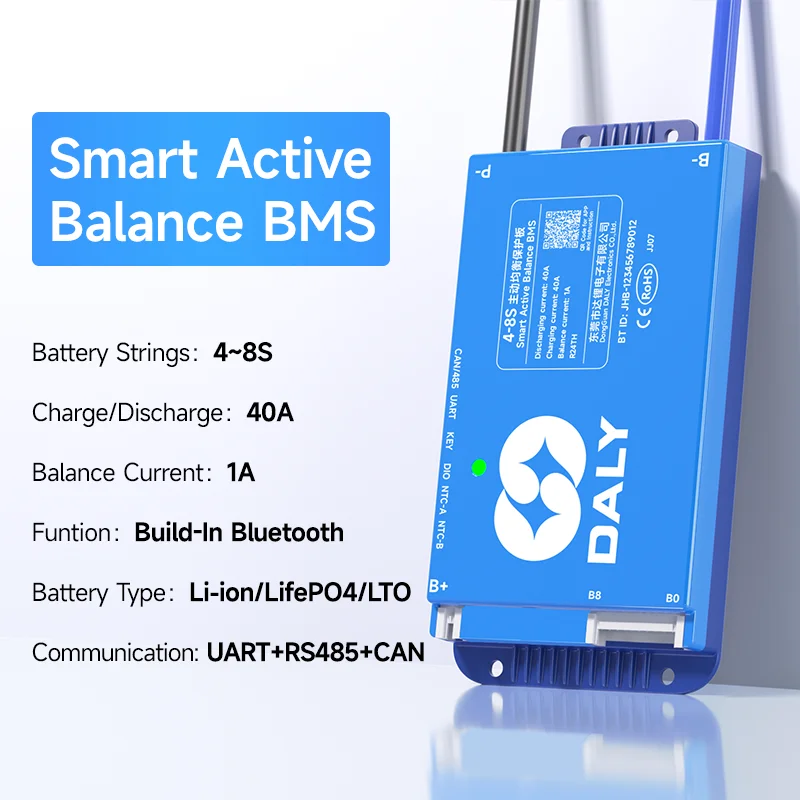 Daly Smart BMS 1A Active Balance BMS 4S 5S 8S 24V 16S 48V 40A 60A 80A 100A 150A Lifepo4 Li-Ion CANBUS BMS für Lithiumbatterie