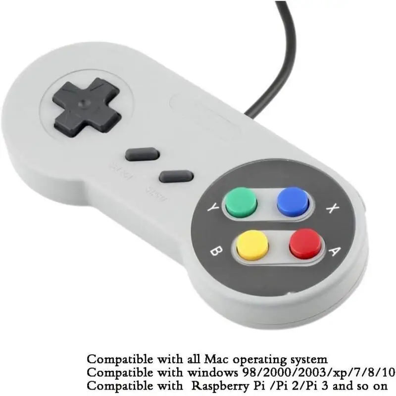 SNES/SFC Classic Controller Wired Gamepad Control 16-bit Retro Entertainment System Video Game Console Gaming Joypad Accessories