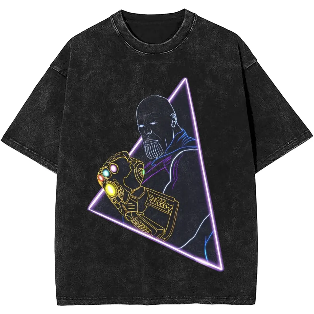 Oversized Washed T Shirt Marvel Thanos Print Simple T Shirts Trending Tee Shirt for Man Summer Y2K Basic Casual Tops