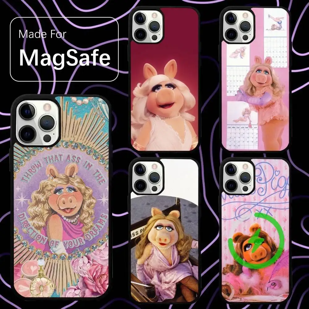

Miss P-Piggy Cute Phone Case For iPhone 16,15,14,13,12,11,Pro,Max,Plus,Mini,SE New Magsafe Magnetic Wireless Charging