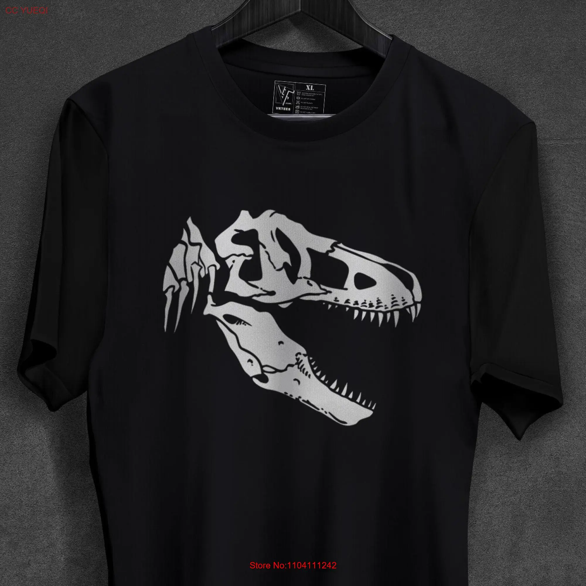 T Rex Skeleton Shirt Tyrannosaurus Dinosaur PrinT Cool  long or short sleeves