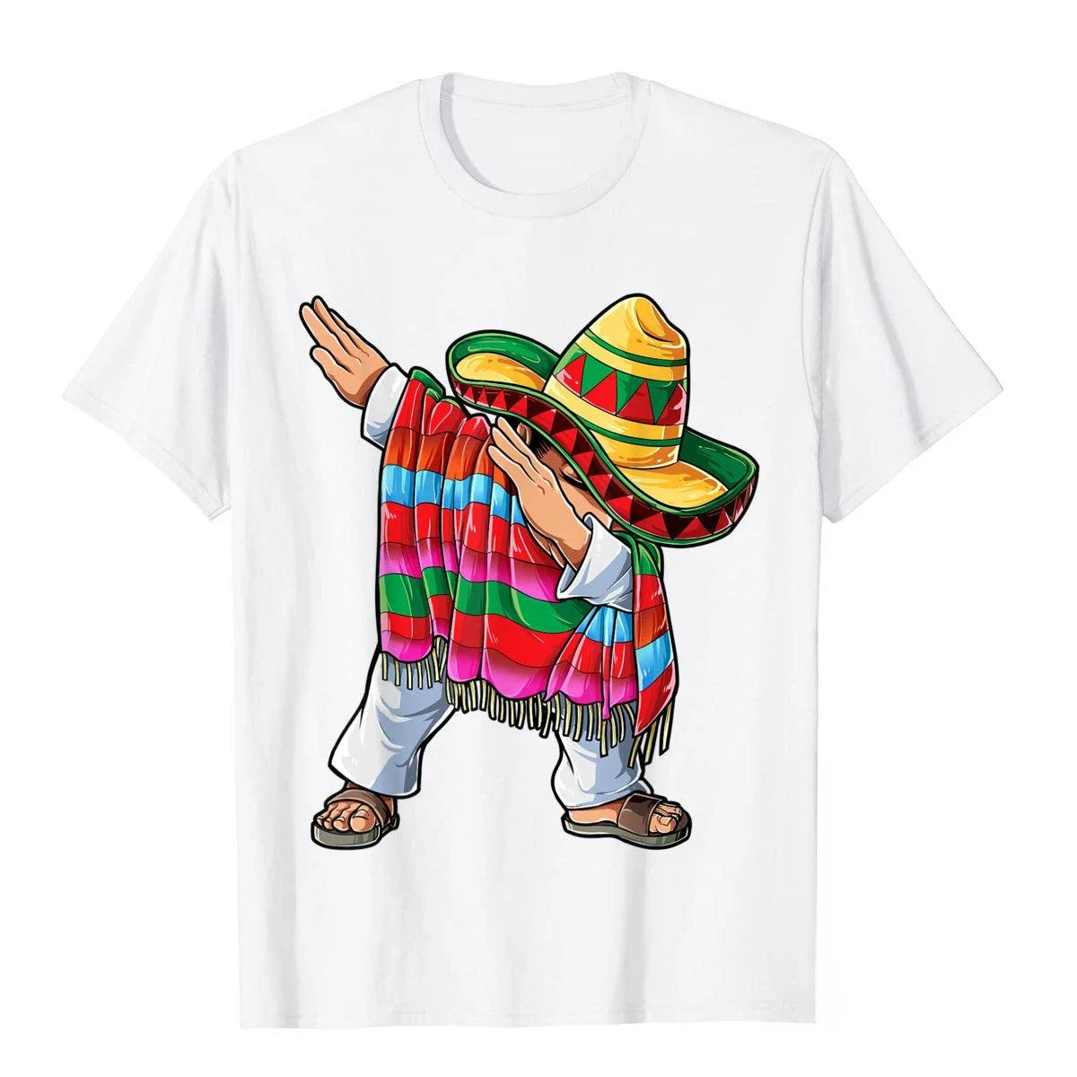 T-Shirt Top T-Shirts Japan Style On Sale Young Tops Shirt  Dabbing Mexican Poncho Cinco De Mayo Men Sombrero Funny