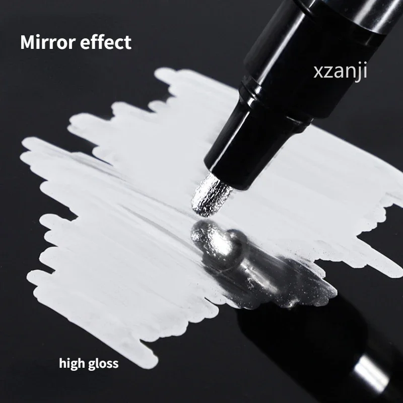 High-gloss Metal Chrome Paint Marker for DIY Mirror Plate, Silver Liquid Signature Model Electroplating