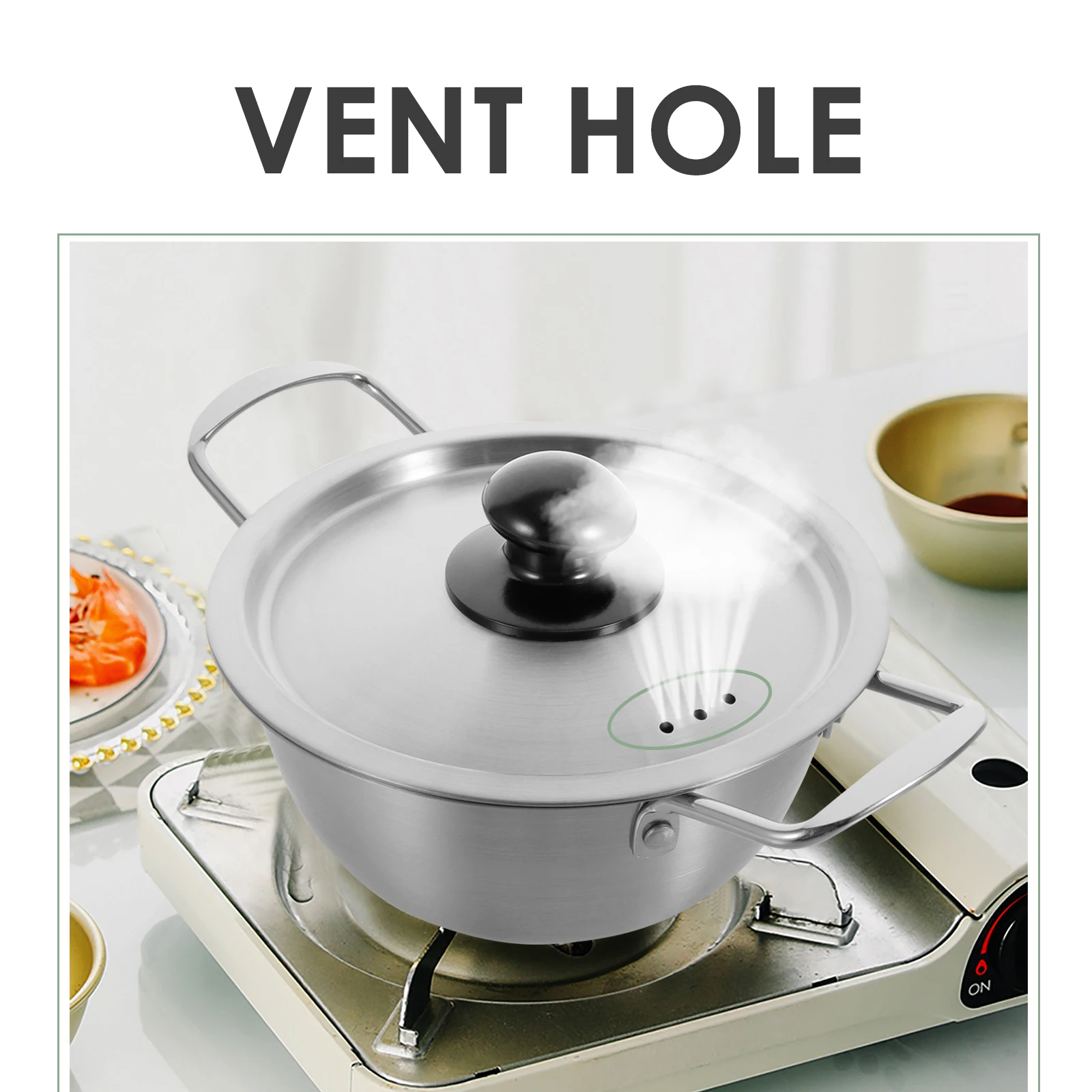 

Stainless Steel Noodle Double Ear Small Hot Stainless Steel Pot Pot Bowl Kettle Cookware Ramen Kitchen Gadgets
