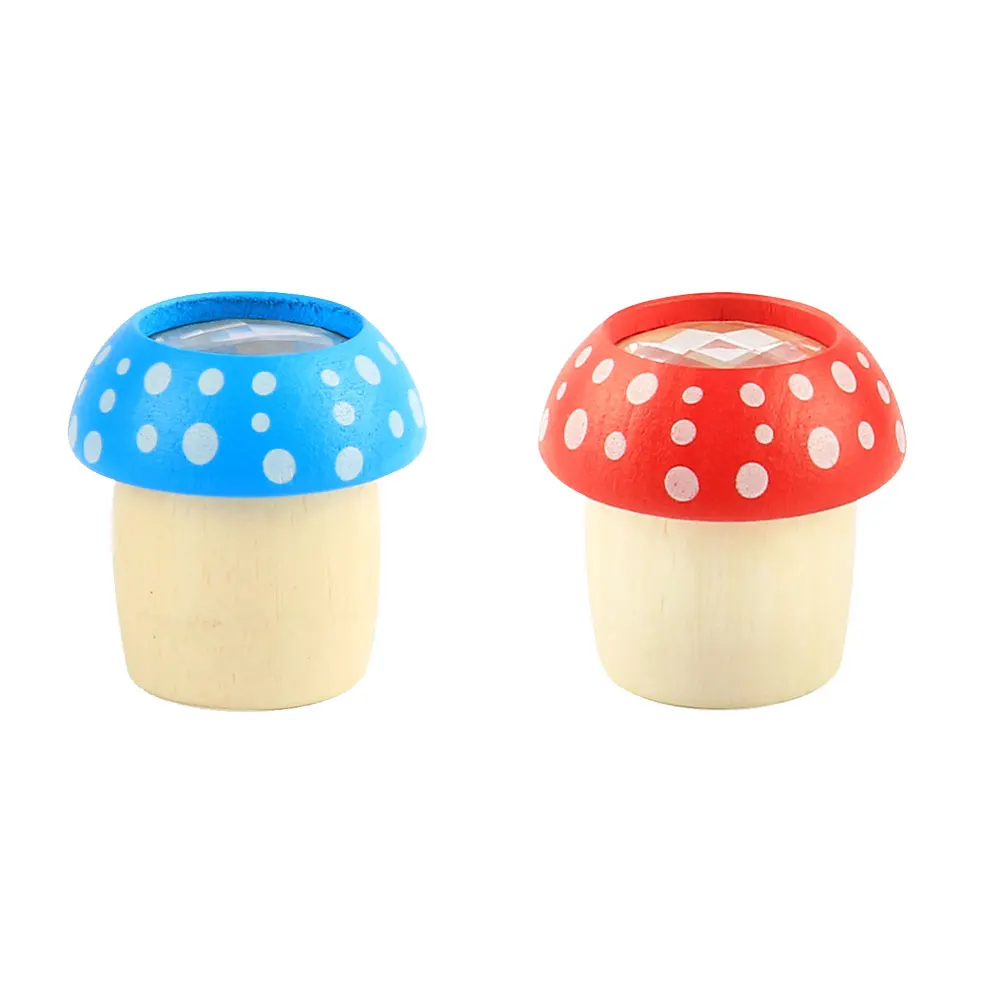 

2 PCS Woody Mushroom Kaleidoscope Cute Kaleidoscope’s Toys for Toddlers Puzzle Baby Stuff Novelty Head Matching Bamboo
