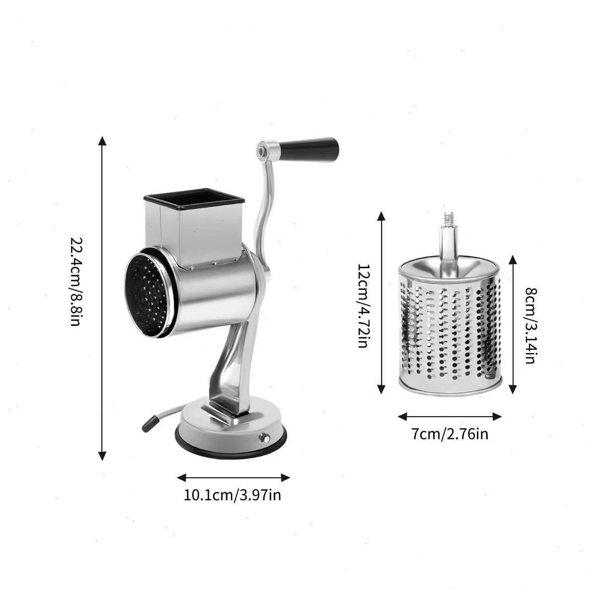 

Vegetable Chopper, Stainless Steel 5 Blades Food Slicer with Suction Cup, Handheld Spiralizer for Vegetable Fruit,Kitchen Gadget