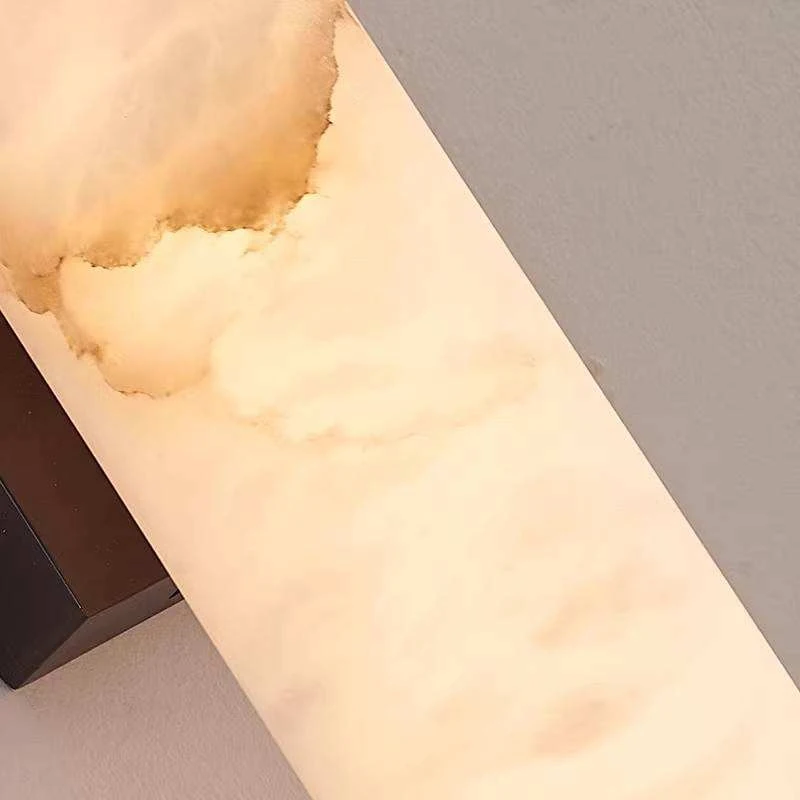 Copper Alabaster LED Warm Light Vertical Wall Lamp Sconce Modern Design Remote Control for Villa Home Hotel Bedroom