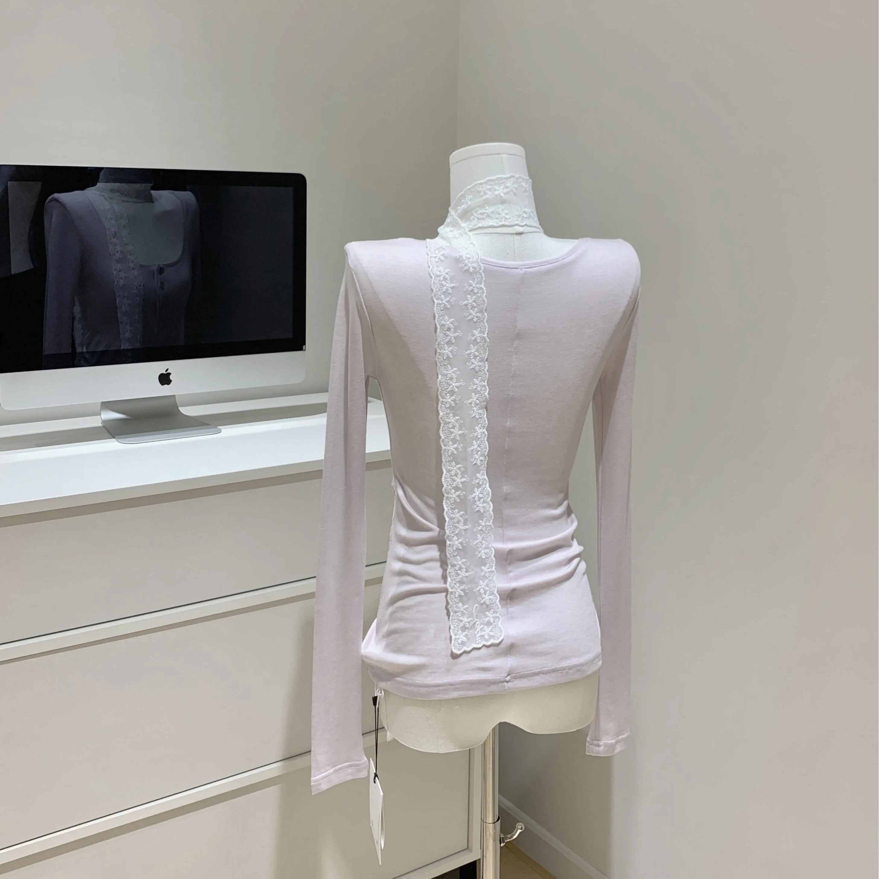 Faionable Bequemes Damen-T-Shirt mit Dongda Gate ell-Knopf, lockere Passform, UV-Schutz, langes Sommer-Top aus Sve Ry-Faser