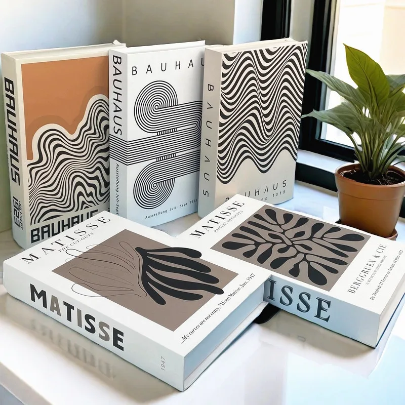 

Abstract Matisse Boho Fake Book Storage Box Bauhaus Decorative Books Coffee Table Bedroom Simulation book Interior Decoration