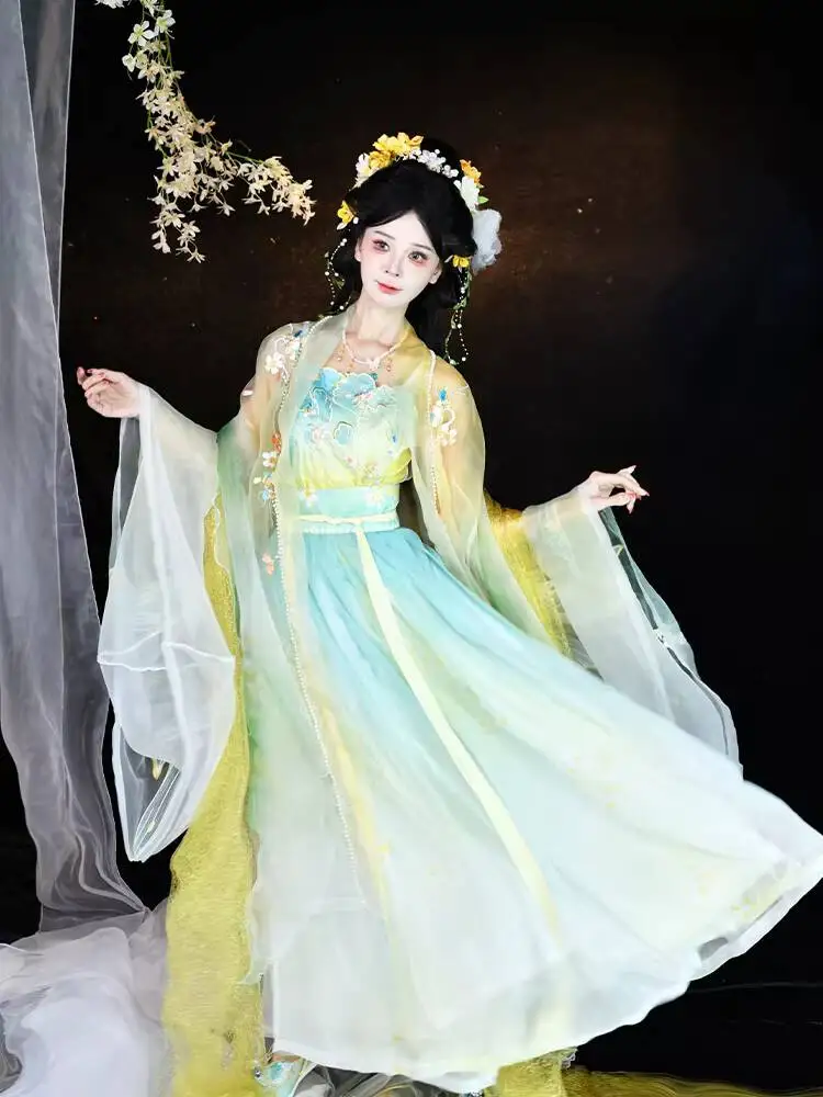 Guaning Ru Meng Hanfu Dress For Women, Song Dynasty Style, Double-breasted Ruqun, Twelve Flower Goddess Series, New Spring 2026
