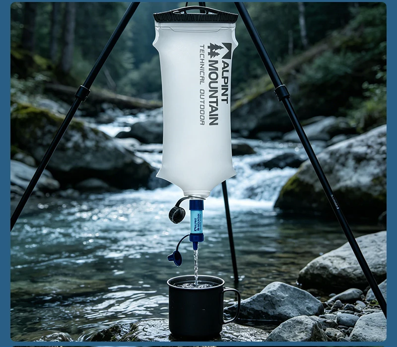Persönlicher Wasserfilter für Wandern, Camping, Reisen und Notfallvorsorge Überlebens-Wasserfiltrationsstrohhalme Leichtgewichtig Tragbar – Detail 39