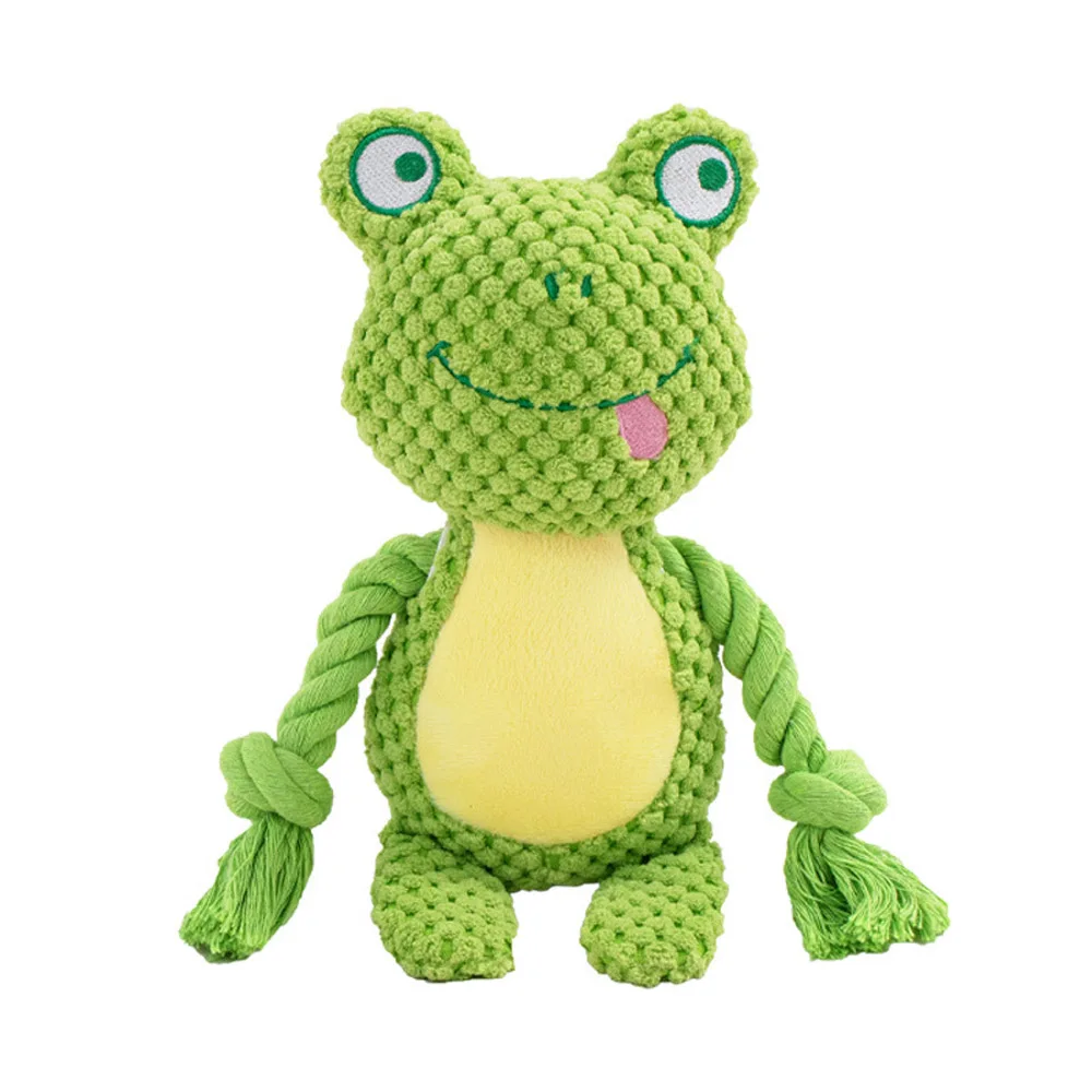 Dog Toys, Dog Squeaker Toys with Crinkle Paper, Stuffed Animal Dog Plush Chewing Toy, Cotton Rope Interactive Toys for Puppy