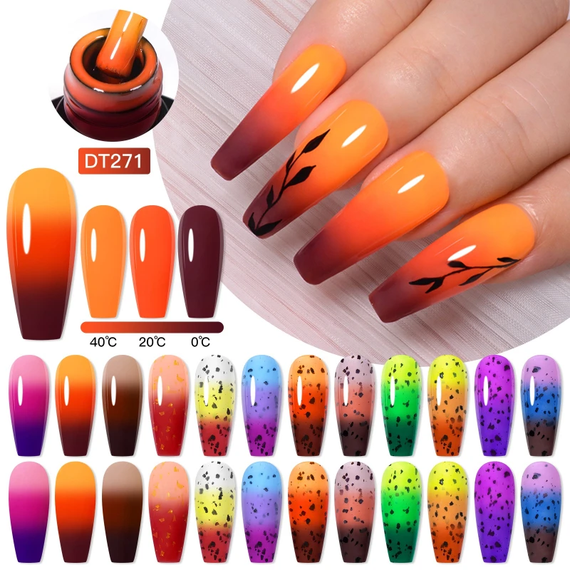 12개입 열변색 젤 네일 폴리쉬 세트 3중 온도변화 UV 젤 세미 퍼머넌트 쏙 오프 바니쉬 네일아트 네일 용품