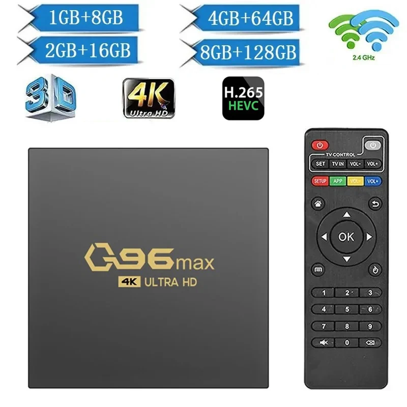 Q96 MAX tv box Android 11 Amlogic S905 Quad Core HD Set Top Box Media Player H. 265 8GB 128GB  WiFi 4K Home Theaters Iptv TV box