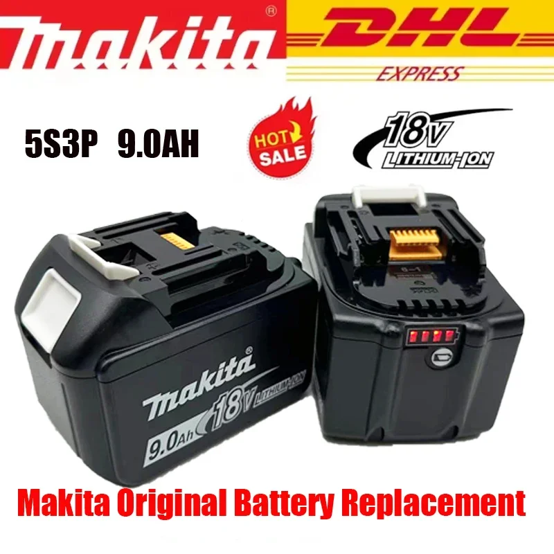 

100% натуральная батарея/18 В/Makita 9 Ач Makita 18 В BL1840 BL1830B BL1850B BL1850 BL1860 BL1815, сменная литиевая батарея