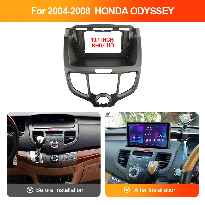 9/10.1 Inch Radio Fascia Frame Fit For HONDA ODYSSEY 2004-2008 Stereo DVD Player Plastic Dashboard Canbus Cables Harnes