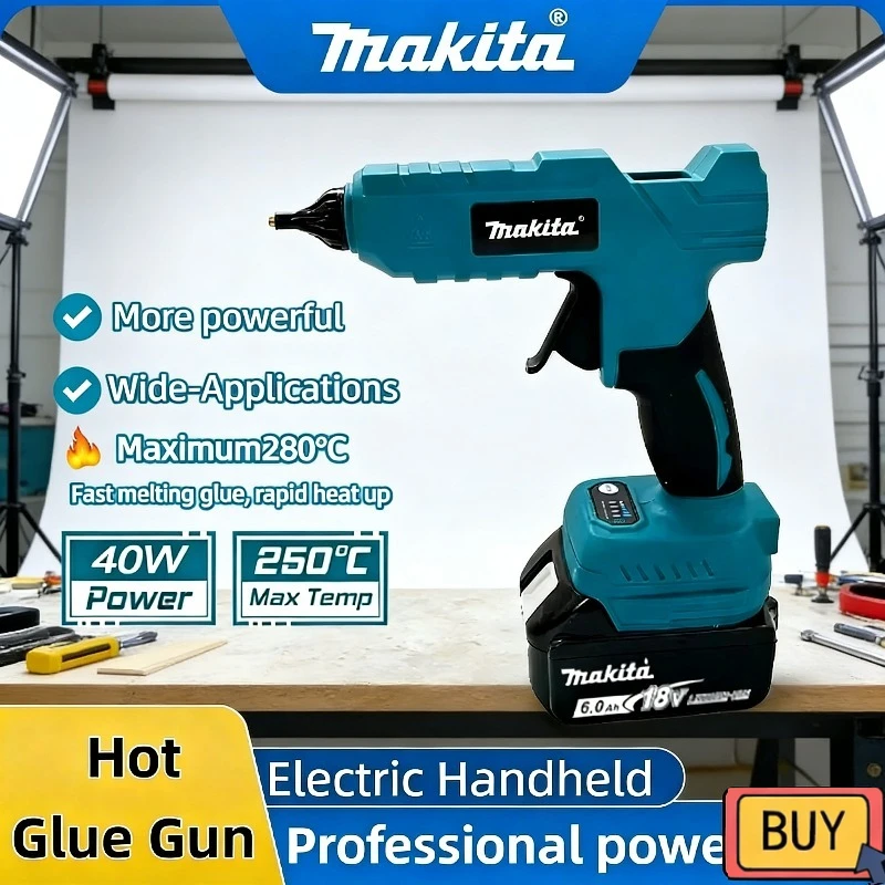 

Makita 18V Cordless Electric Handheld Hot Glue Gun Repair DIY Hot Melt Welding Hot Air Gun Anti-scald Nozzle Power Tool