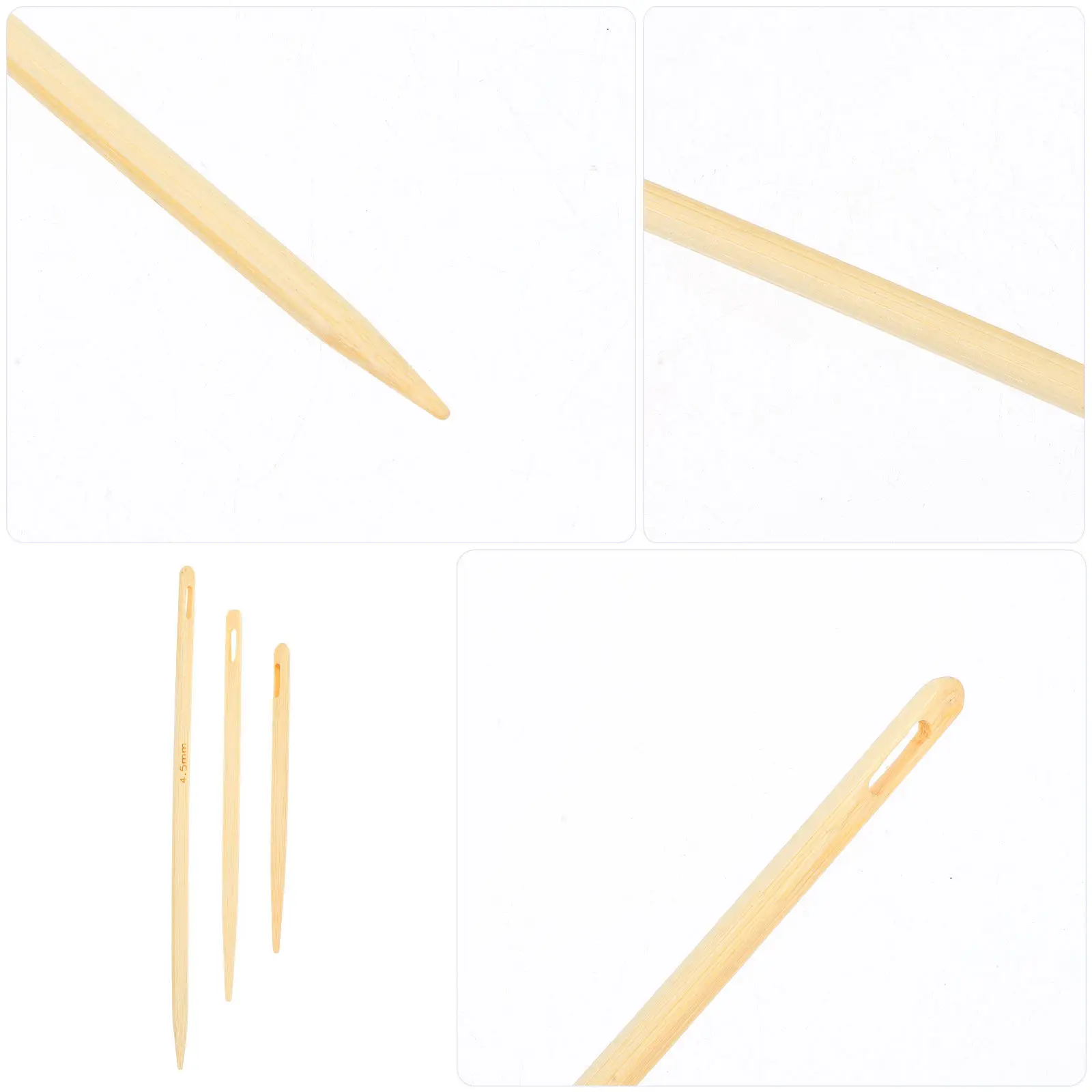 3Pcs Wooden Circular Knitting Hooks Large Eye Knitting Needles Hand Craft Crochet Yarn Tools Crochet Hair Tool view 3