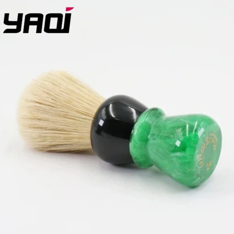 2026 YAQI Green Viper 24MM Boar Bristle Shaving Brush with Handle for Men Wet Shaving