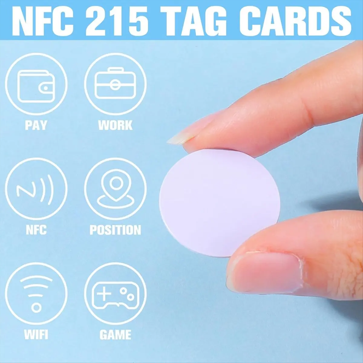 

RANA 80 шт. NFC-тегиNtag 215 NFC-стикер, круглый NFC-тег, перезаписываемая карта NFC, липкая задняя часть, устройство для сотового телефона с поддержкой NFC