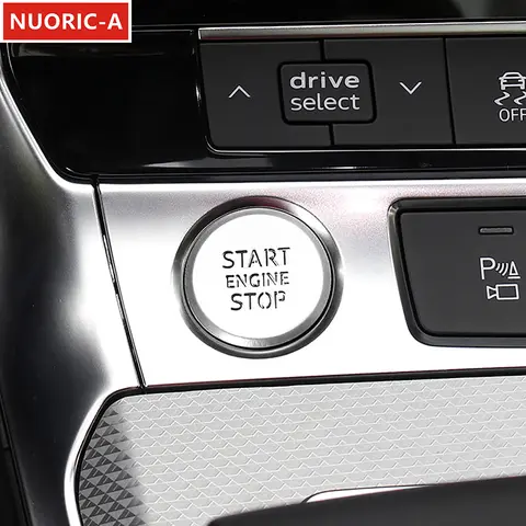 알루미늄 합금 시작 엔진 중지 버튼 데칼 장식 커버 트림 Audi A6 C8 2019-2022 자동차 스타일링 인테리어 액세서리