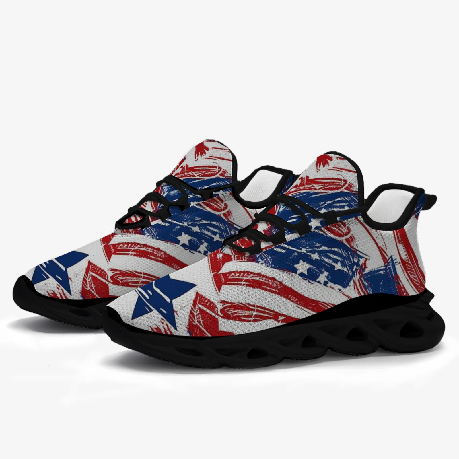 

Graffiti Stars and Stripes Flag casual sneakers feature a lightweight mesh upper and are suitable for men and women sport shoes