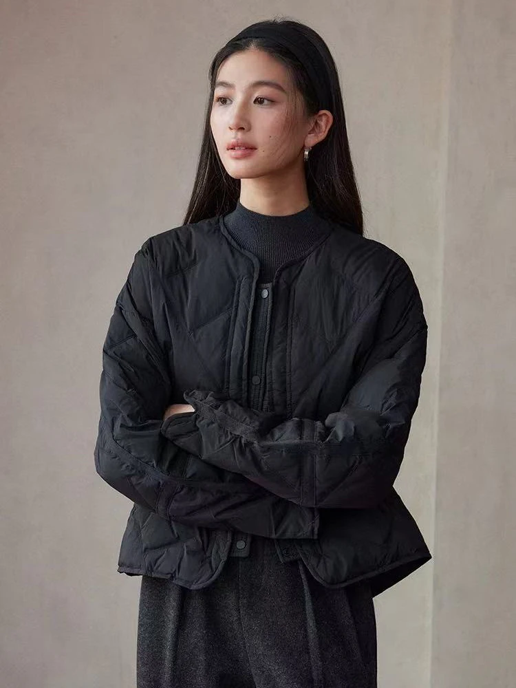 

Korean Patchwork Crop Puffer Jacket Women Y2K Loose Warm Cotton Coats Winter Fashion Argyle All Match O Neck Parka Female