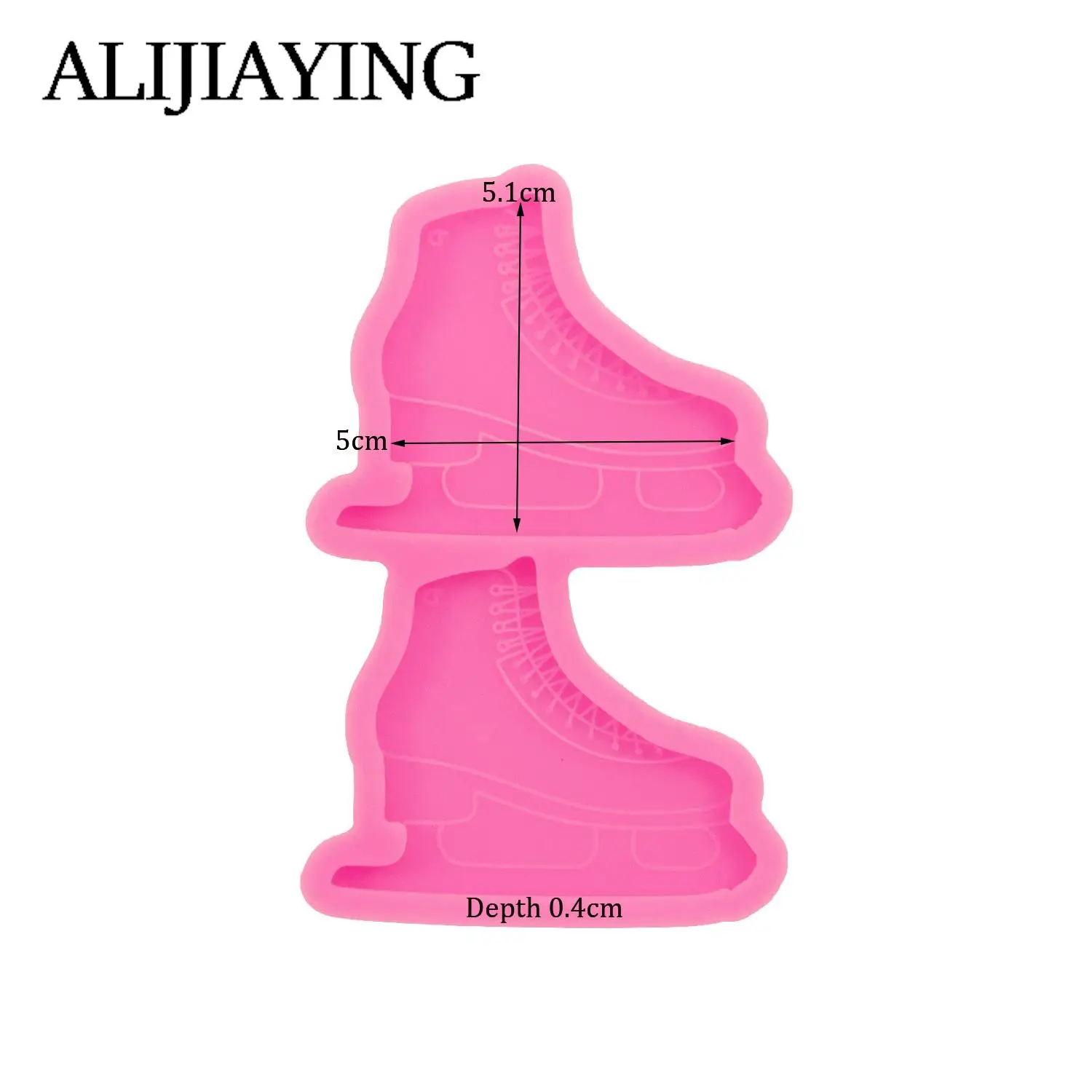 DY1033 Glossy Figure Skate Phone Grip Resin Mold for Badge Reel Epoxy, DIY Skating Shoes Crafts Molds Candy Chocolate for Cake