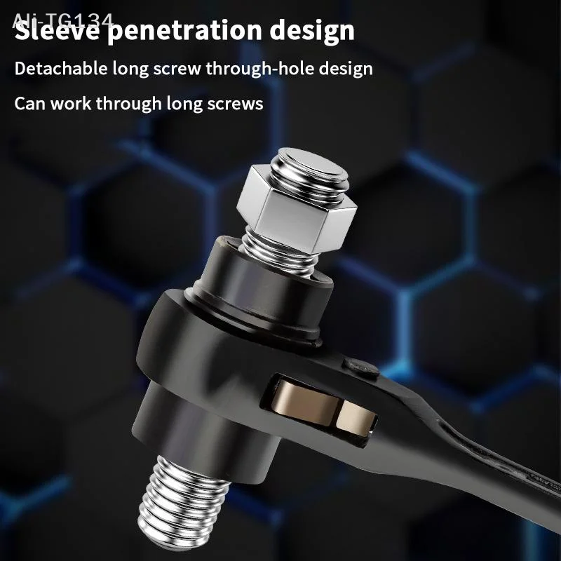 

1Pcs 8-in-1 Multifunctional Ratchet Wrench Double-Head Quick Release Bidirectional Rust-Resistant Home Repair Tool