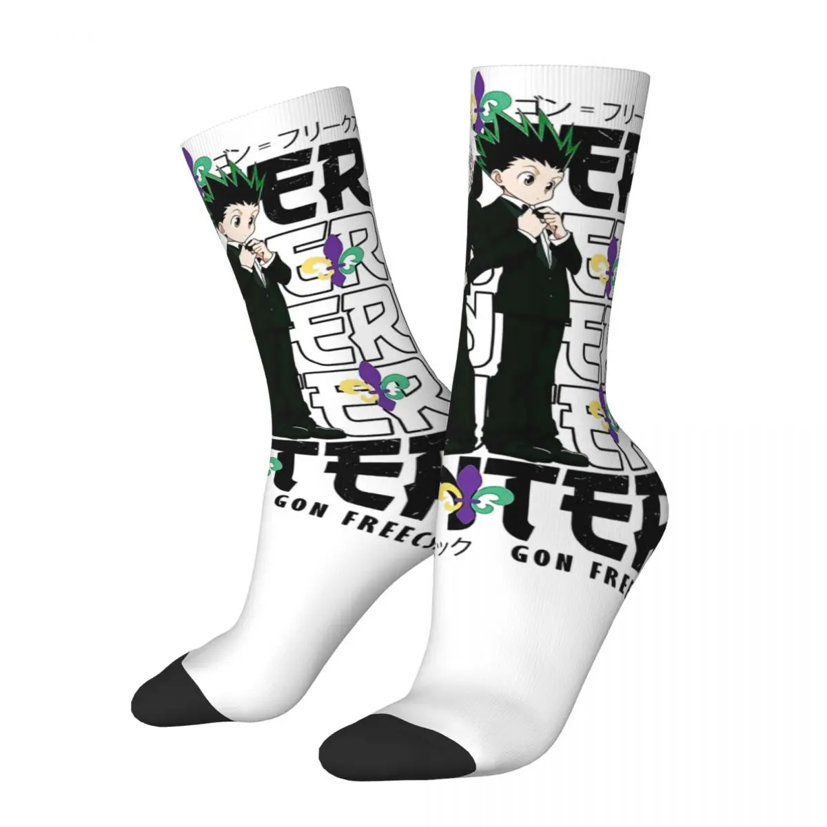 

Harajuku HXH аниме Killua Zoldyck баскетбольные носки длинные носки из полиэстера для женщин и мужчин нескользящие