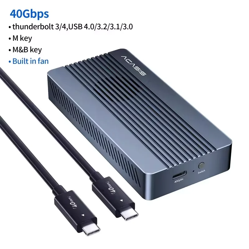 Acasis 40Gbps USB4 SSD Enclosure With Cooling Fan For M.2 NVMe