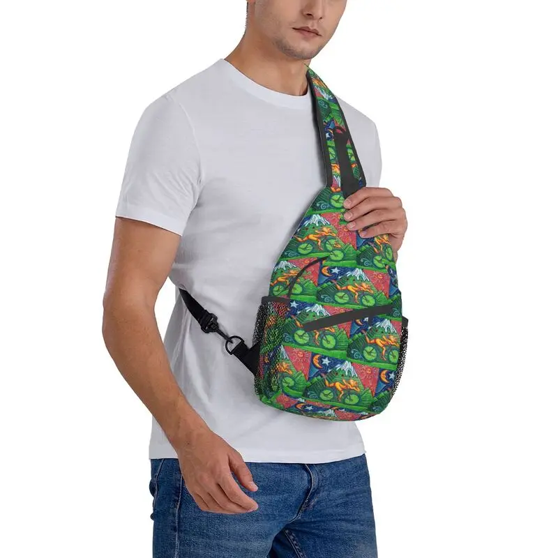 Custom Casual Albert Hoffman LSD Bicycle Day Sling Bags Men Acid Blotter Party Chest Crossbody Backpack Shoulder Daypack