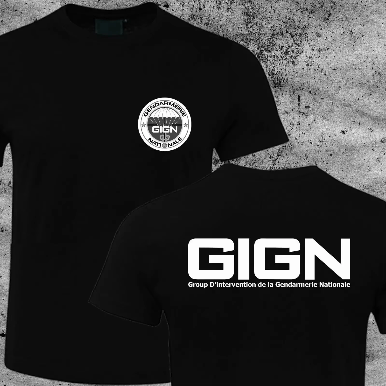 França francês especial elite forças gign raid bri camiseta masculina algodão de alta qualidade verão em torno do pescoço mangas curtas verão solto