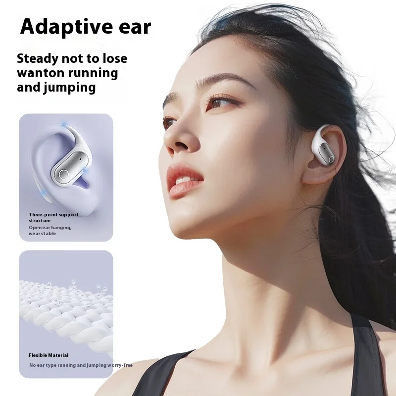 YINPAGE Open Fit Wireless Earphone 360 Panoramic Sound Bluetooth 6.0 Long Battery Life Lightweight Custom Open Sports Headset