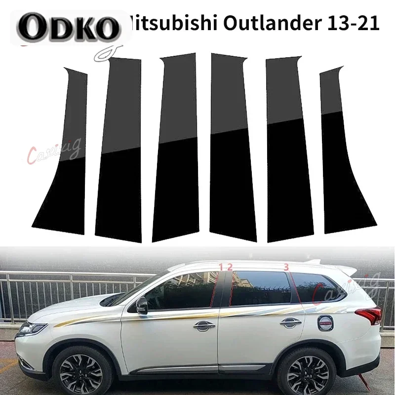 

6 шт./компл. автомобильные стойки, накладка на дверное окно, наклейка для Mitsubishi Outlander 2013 2014 2015 2016 2017 2018 2019 2020 2021