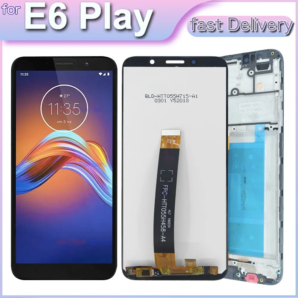 For Motorola Moho E6  Play LCD Display Touch Screen Digitizer Assembly for Moho E6 Play Phone LCD with Frame XT2029