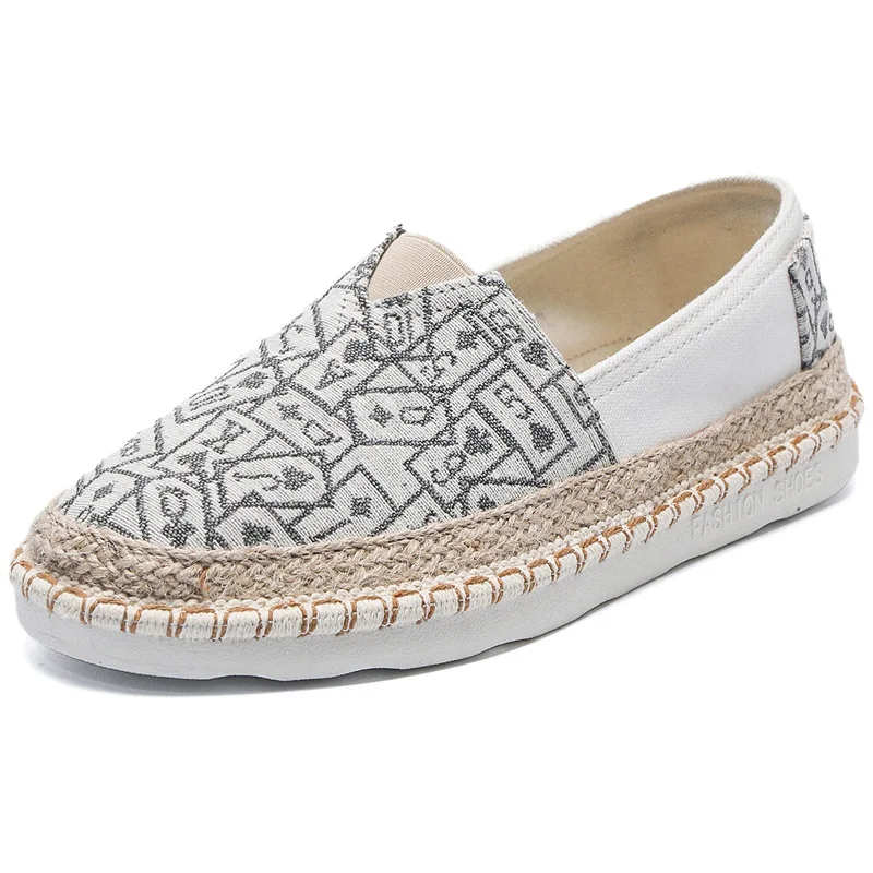 Letnie buty damskie Casual Female Sneakers Espadryle For Women Round Toe Slip-on 2024 New Slip On Solid Leisure Fisherman Slip