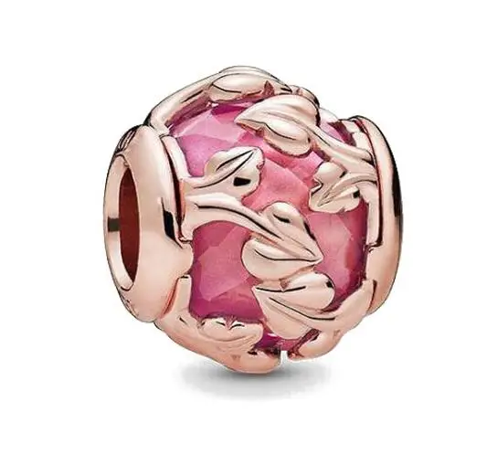 New S925 Silver Rose Gold Hollow Flower Leaf Dice Gift Box DIY Charm Beads Fit for Bracelets Necklaces Women's Boutique Jewelry - view 3