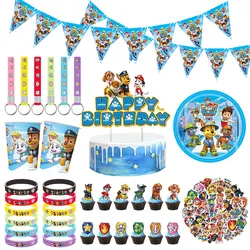 Paw Patrol Birthday Decorations Patrol Paw Happy Birthday Party Supplies Balloons Tableware Kit Tablecloth Backdrop Banner Kids