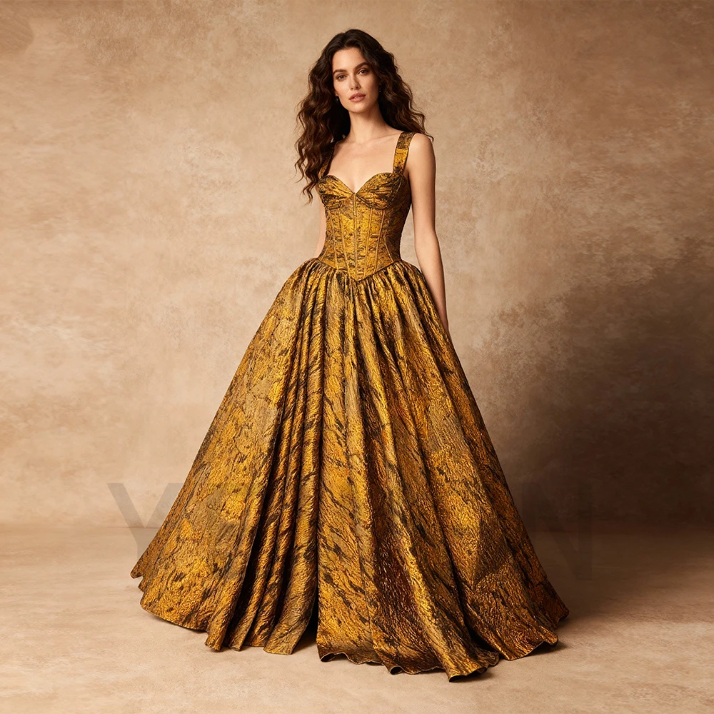 

Роскошные золотисто-коричневые парчовые свадебные платья больших размеров и вечерние платья на заказ для особых случаев Элегантные платья