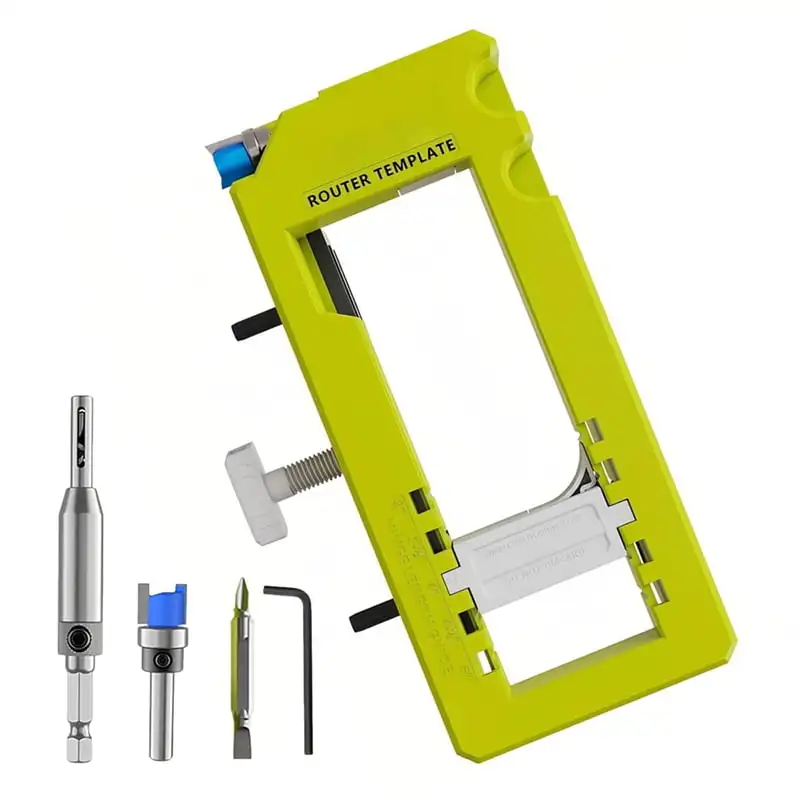 Adjustable Door Hinge Jig 4 Colors Router Template Hinge Mortiser Installation Tool for 3-5 Inch Wooden Door Hinges